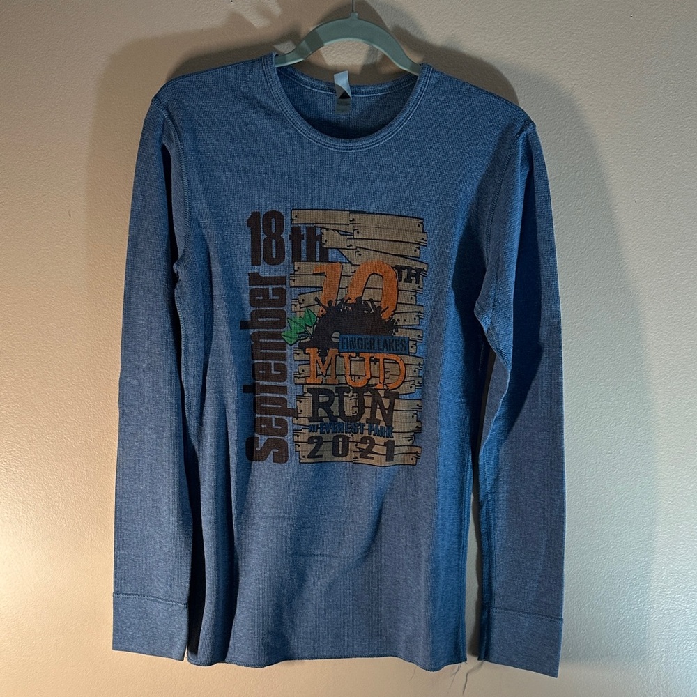 Next Level Apparel Heather Blue Knit Top